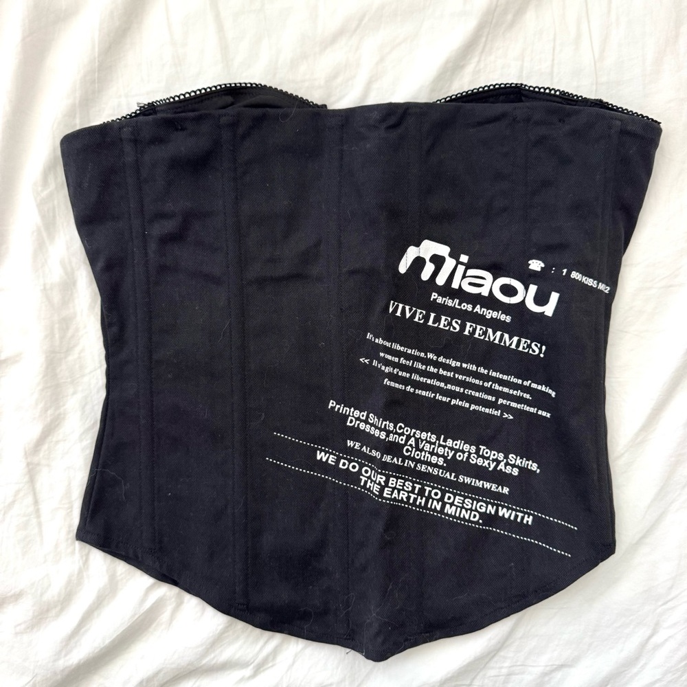 Miaou Black Corset with White Text